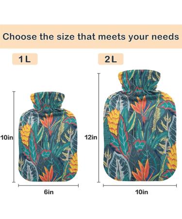 NAANLE Jungle Plants Hot Water Bottle 2L | Transparent Lid for Menstrual Cramps & Pain Relief | Hand & Foot Heat Therapy - Buy Online on GoSupps.com