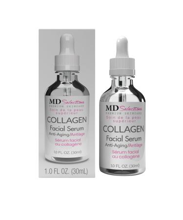 Collagen Facial Serum Tighten Firm & Smooth with Collagen Peptide & Green Tea Advanced Collagen Repair Anti Aging Facial Formula 1 Oz MD Selections Collagen Facial Serum (Pack of 1)
