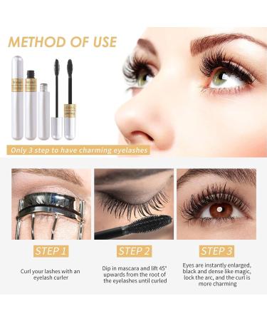 Mascara Volume And Length - Double Effect Lengthening Waterproof Mascara Black | Lengthening Voluminous Essence Mascara for Lifting Curling Multiplying Eye Makeup Hersil - Buy Online on GoSupps.com