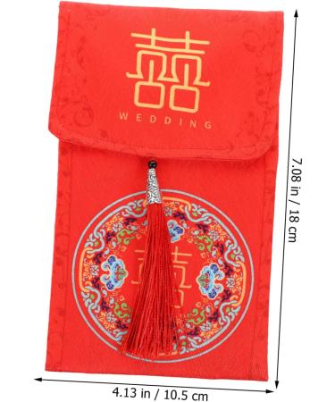 MAGICLULU 2 Pcs Tassel Fabric Red Envelope Hongbao Envelopes Lucky Money Packets Chinese New Year Red Packet Purses for Weddings Red Purse Wedding Cloth Envelopes Money Bag Brocade Christmas Assorted Color 1x2pcs 18X10.5CMx2pcs - Buy Online on GoSupps.com