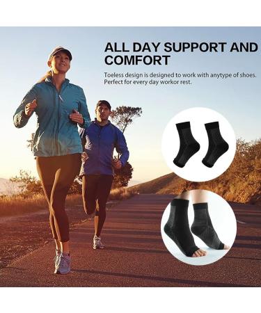 Qkepcy Ankle Compression Stockings for Men & Women | Supportive Orthopedic Neuropathic Socks | Black X4 - Buy Online on GoSupps.com