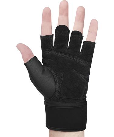 Training Grip Wristwrap Weight Lifting Gloves - Unisex Black X-Large - Buy Online on GoSupps.com
