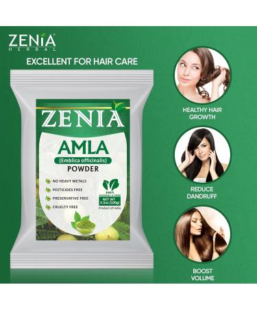 Zenia 100% Pure Amla Powder (Amalaki Indian Gooseberry) - 100g | Raw Edible Grade for Hair & Skin Care | Vitamin C Rich for Cooking, Smoothies & Tea - Buy Online on GoSupps.com