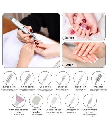 Rechargeable 35000RPM Nail Drill Set with 11 Bits - For Gel Nails, Manicure, Pedicure, and Home DIY - Buy Online on GoSupps.com