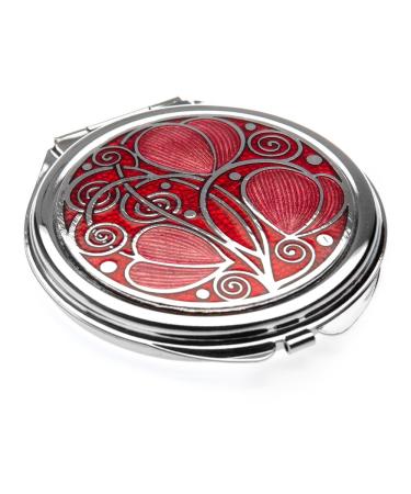 Compact Mirror - Rennie Mackintosh Leaves & Coils Design - Red/Fushia - Buy Online on GoSupps.com