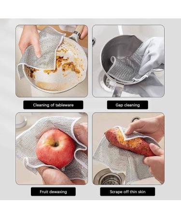 Crcyphne 10 PCS Multifunctional Non-Scratch Wire Dishcloth Silver Metal Steel Wire Dishwashing - Buy Online on GoSupps.com