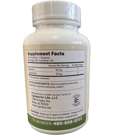 Lignans For Life Sesamin 90 Capsules - Natural Sesame Seed Dietary Supplement - Buy Online on GoSupps.com