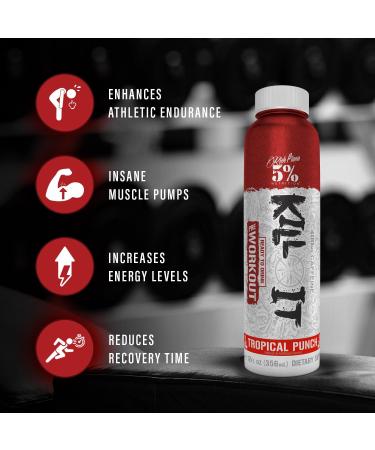 5% Nutrition Kill It Ready-to-Drink High Stim Pre Workout | 400mg Caffeine Energy Drink | Extreme Pump Endurance Focus & Hydration | Citrulline Beta Alanine Taurine | 12 Pack (Wild Berry) Wild Berry 12 Fl Oz (Pack of 12) - Buy Online on GoSupps.com