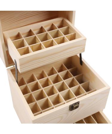 Nenchengli 3-Layer Wood Essential Oil Box - 59 Grid Organizer Storage - Premium Essential Oil Packaging - Buy Online on GoSupps.com