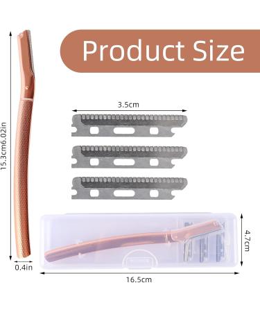 Reusable Eyebrow Razors for Men & Women - Multi-Purpose Facial Hair Remover Set (3 Exchange Blades Rose Gold) - Buy Online on GoSupps.com
