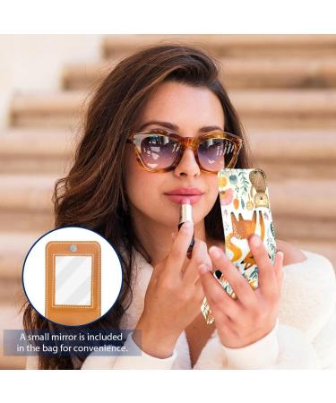 Colorful Fox Leather Lipstick Case | Mini Lip Gloss Organizer with Mirror - Perfect for Travel | J211v2eahr - Buy Online on GoSupps.com