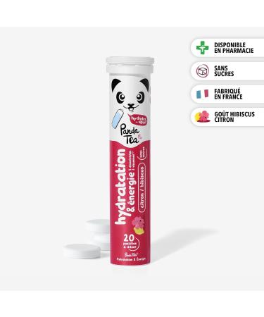 Panda Tea - Hydration & Energy - Hibiscus and Lemon - 20 Sugar Free Lozenges - Electrolyte Ultra Hydration - Ideal for Sport and Everyday Use - Buy Online on GoSupps.com