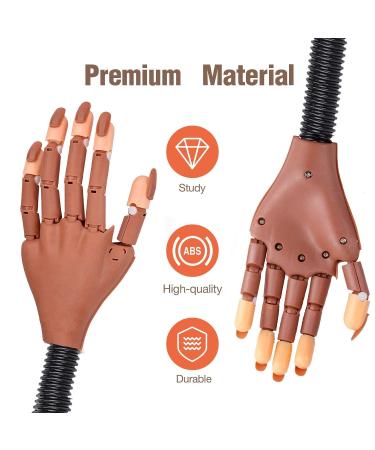 Adjustable Fake Model Hand for Acrylic Nail Practice - Nail Training Hand Kit with Nail File, Clipper, and 300pcs Tips - Ideal for Nails Art Beginners - Buy Online on GoSupps.com