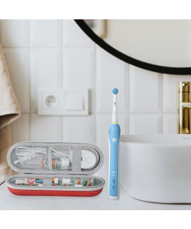 Case for Braun Oral B Smart Series 4/5 4500/4000W Pro 2 2500/Fairywill Sonic/Philips Sonicare Electric Toothbrush with Accessories Storage Portable Hard Case Travel Protective Cover(Coral red) - Buy Online on GoSupps.com