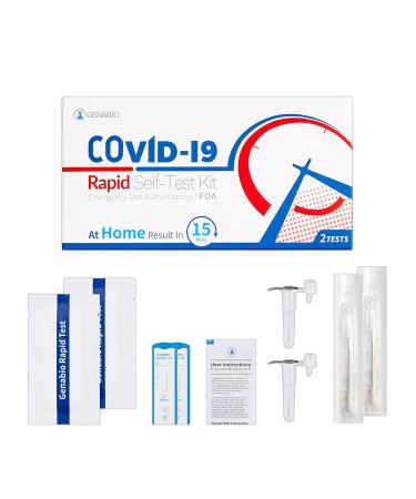 Genabio COVID-19 Rapid Self-Test Kit 2-Pack | 15 Minute Results | Non-Invasive Short Nasal Swab | HSA/FSA Eligible - Buy Online on GoSupps.com