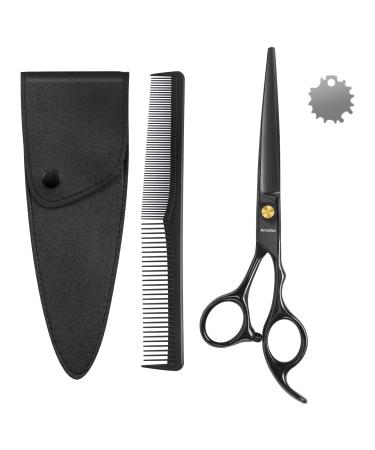 Ansnbo Professional Hair Cutting Scissors, 6 Inch Premium Stainless Steel Hair Shears Barber Scissors with Sharp Blades Best Hair Cutting Shears for Women Men Pets Salon home and Barber
