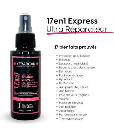 Kerargan - Keratin Tonic Lotion for Shiny and Strengthened Hair - Moisturizing Detangling Thermoprotective - Anti-Frizz and Volume - Free of Sulfates GMOs and Mineral Oils - 100ml - Buy Online on GoSupps.com