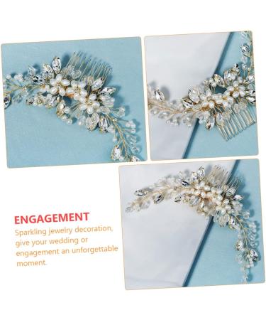 Housoutil 1pc Pearl Comb Hairpieces Rhinestone Headpiece Wedding Hair Comb Crystal Hair Clips Crystal Hair Comb Wedding Pearl Headpiece Rhinestone Hair Clips Sparking Hanfu Bride The Photo - Buy Online on GoSupps.com