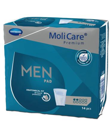 Molicare Premium Men Pad incontinence insert for men for bladder weakness V-shaped fit 2 drops 12x14 pieces 2 drops 168 pieces