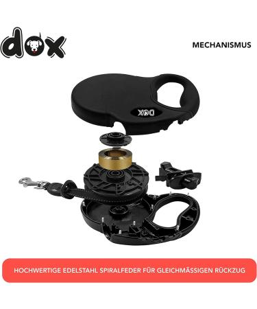 Ddoxx Dog Leash - Reflective Bite-Proof Nylon 5m Roller Leash with Lock System for Dogs Up to 20kg - Red - Buy Online on GoSupps.com