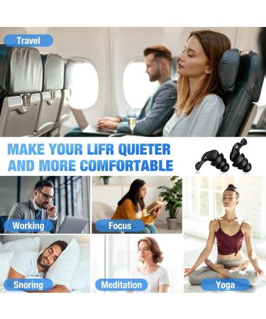 2 Pair Reusable Silicone Ear Plugs for Adults - Noise Cancelling Sleep Swimming Work Travel & Concerts (Black - Buy Online on GoSupps.com