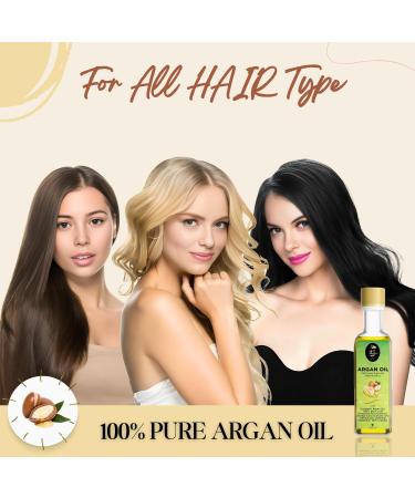 100% Pure Argan Oil - Cold Pressed Organic Moroccan Oil for Hair Skin & Face | Moisturizer for Dry & Damaged Hair & Skin - 3.3 fl oz - Buy Online on GoSupps.com