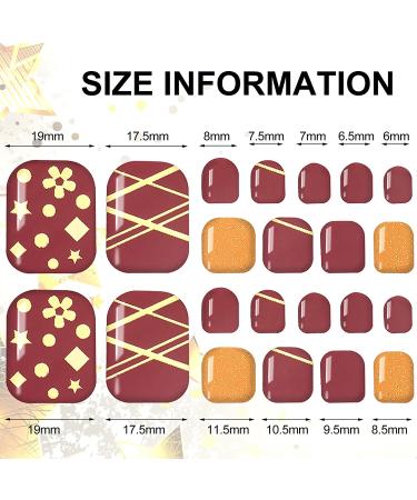 352 Piece Romantic Style Toenail Polish Stickers | Full Toe Nail Wraps for DIY Glitter Manicure | Adhesive Toenail Art Strips with Nail File for Women and Girls - Buy Online on GoSupps.com
