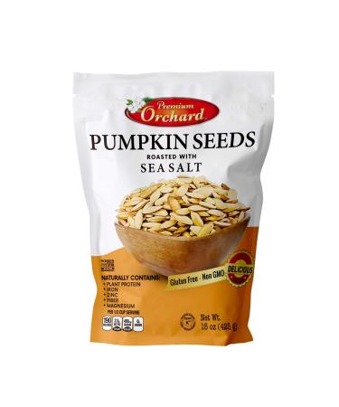 Pumpkin Seeds Oven Roasted with Sea Salt (VALUE PACK - 3 Bags) by PREMIUM ORCHARD