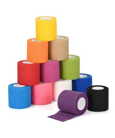 Sagafly 12 roles self -adhesive bandage for first aid fixing bandage cohesive bandage lift bandage association sport elastic bandage for wrist ankle vet wrap pet mix - Buy Online on GoSupps.com