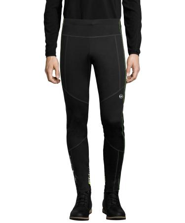 Ultrasport Advanced men close to bodies and stretchy cross-country trousers Avers water-repellent and windproof snow / ski pants functional pants for winter sports and outdoor activities widespread XL black / neon yellow
