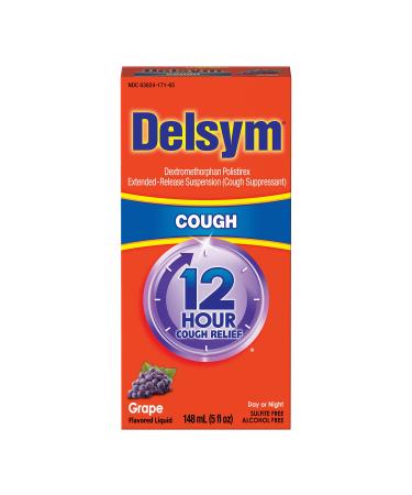 Delsym Adult Cough Suppressant Liquid Grape Flavor 5 Ounce 5 Fl Oz (Pack of 1)