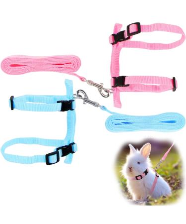 Rabbits dishes Leash adjustable rabbits dishes dog harness pet rabbits kitten dogs rabbits guinea pig 2 pieces (blue pink) - Buy Online on GoSupps.com