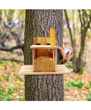 Direct Wicker Squirrel Feeder Wood Flip-Up Roof For Squirrel Food Placement Removable Front Panel Squirrel Feeder Just For Squirrels - Buy Online on GoSupps.com