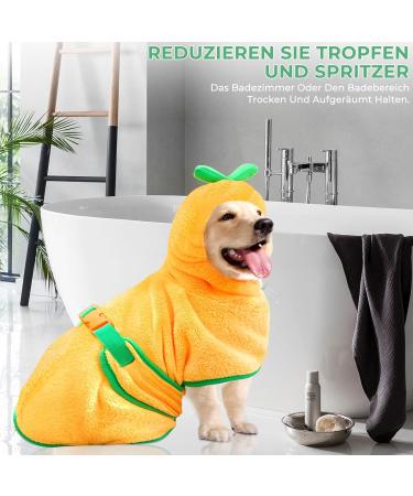 Bibykivn Microfiber Pumpkin Dog Bathrobe Coat - Adjustable Super Absorbent for Small Medium & Large Dogs - XL Yellow - Buy Online on GoSupps.com
