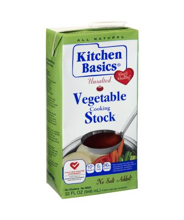 Kitchen Basics Unsalted Vegetable Stock, 32-Ounce Boxes (Pack of 6) Vegetable Stock, Unsalted 32 Ounce (Pack of 6)