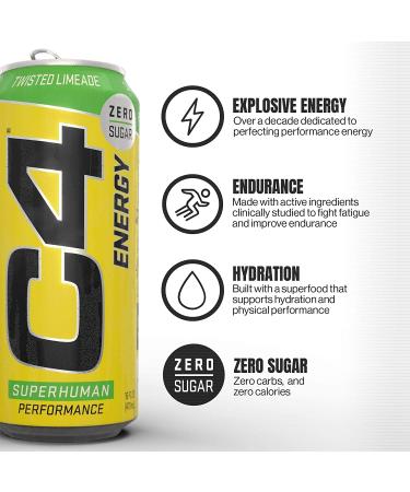 Cellucor C4 Energy 12 x 500ml Twisted Limeade - Buy Online on GoSupps.com