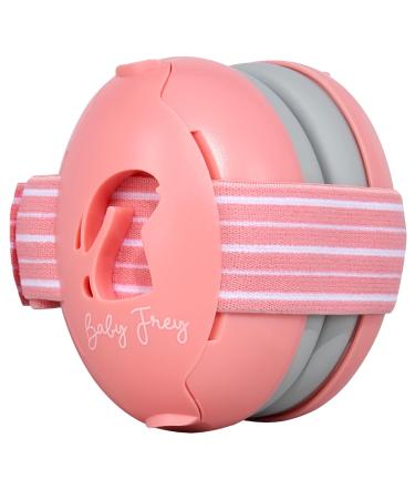 Baby Frey - test winner hearing protection for babies - noise protection up to 23dB - Optimal baby headphones with non -slip band - including a premium carrying bag for family trips pink