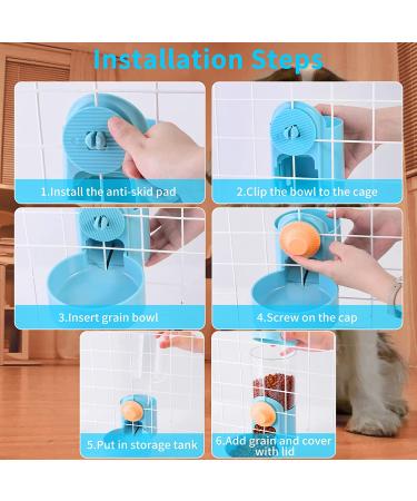 Kenond 40oz Hanging Automatic Pet Food Water Dispenser  Auto Gravity Pet Feeder and Waterer Set  Cage Cat Food Bowl Dog Feeding Station for Puppy and Kitten Rabbit Chinchilla Hedgehog Ferret Green Waterer and Feeder A - Buy Online on GoSupps.com