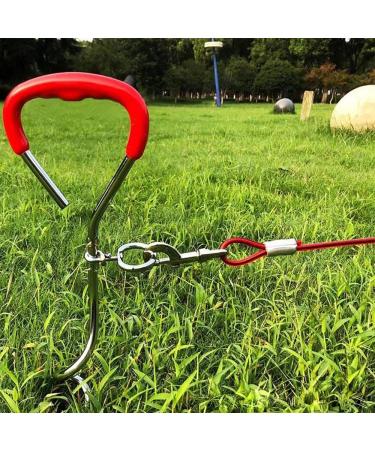 Wolike Dog Tie Out Cable and Stake Dog Wire Traction Rope Heavy Duty Stake-Out Dog Spike Spiral Pet Fixed Pile Outdoor Grass Dog Towing Rope (16FT/5M Red) 16FT/5M Red - Buy Online on GoSupps.com