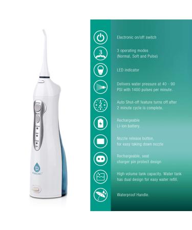 Pursonic OI27R USB Rechargeable Oral Irrigator Water Flosser - Remove Plaque & Toxins | International Shipping - Buy Online on GoSupps.com