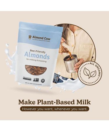 Almond Cow Raw Almonds for Homemade Almond Milk 3lbs | USA Grown | Vegan | Non-GMO | Bee-Friendly | Glyphosate Residue Free - Buy Online on GoSupps.com
