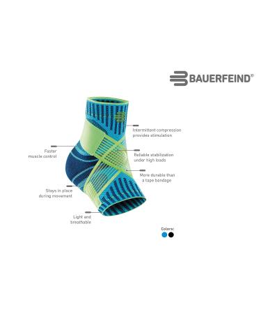 Bauerfeind Sports Ankle Support - Medium/Right Black | Breathable Compression - Buy Online on GoSupps.com