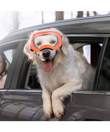 Namsan Dog Glasses - UV Protection Sunglasses for Large Dogs | Adjustable Band & Sponge-Nose Pad - Orange - Buy Online on GoSupps.com