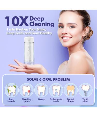 Bezvoi Mini Portable Water Flosser 5 Modes Water Flossers with 6 Tips IPX7 Waterproof Water Floss with Telescopic Water Tank for Home & Travel White - Buy Online on GoSupps.com