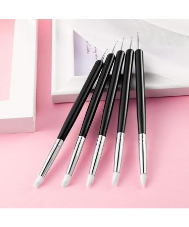 5-Piece Nail Painting Brush Set - Double-Ended Dotting Tools & Embossing Pens for Perfect Hand Manicure - International Shipping Available - Buy Online on GoSupps.com