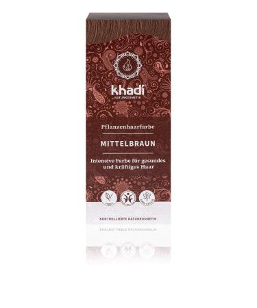 Khadi - Medium -brown hair color powder - 100% natural - for all hair types - strong and nourishing - BDIH certified - vegan - 100 gr