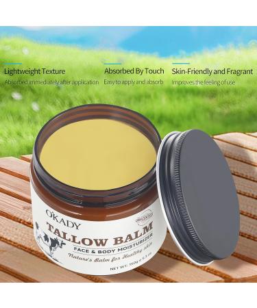 GINILOO Beef Tallow for Skin - Grass Fed Beef Tallow with Butter Honey Jojoba Oil Body & Face Moisturizer Deep Nourishment for Dry Cracked Sensitive Skin - 5.3OZ - Buy Online on GoSupps.com