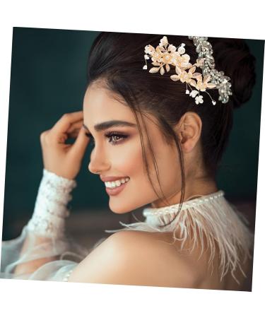 Ipetboom 1 Set Wedding Hair Comb Prom Headpiece Wedding Hair Clips Wedding Bun Comb Vintage Hair Accessories Flower Leaf Hair Comb Crystal Hair Comb Copper Wire Bride Rhinestones Mosaic - Buy Online on GoSupps.com