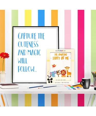 KiddosArt Baby Memory Book: Keepsake Journal & Scrapbook for Boy or Girl | Record First 5 Years | 72 Pages with Monthly Stickers | Happy Animals Theme - Buy Online on GoSupps.com