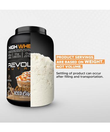 Revolution Nutrition High Whey Protein Powder Whey Isolate Gluten Free Lean Muscle Mass For Men & Women 25g of Protein Per Scoup 908 g 24 Servings (Caramel Iced Cappuccino 2 Pound) Caramel Iced Cappuccino 2 Pound - Buy Online on GoSupps.com